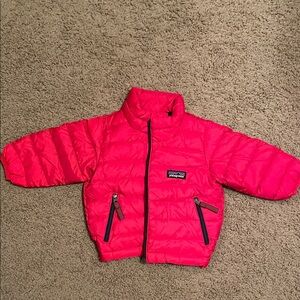 Patagonia baby Bright red and navy Puffer Coat. 3months.
